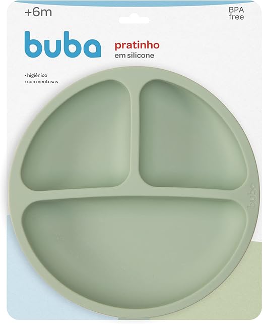 PRATINHO EM SILICONE COM VENTOSAS VERDE - BUBA ZOO