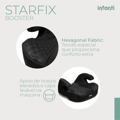 ASSENTO DE ELEVAÇÃO PARA CARRO STARFIX PRETO - INFANTI